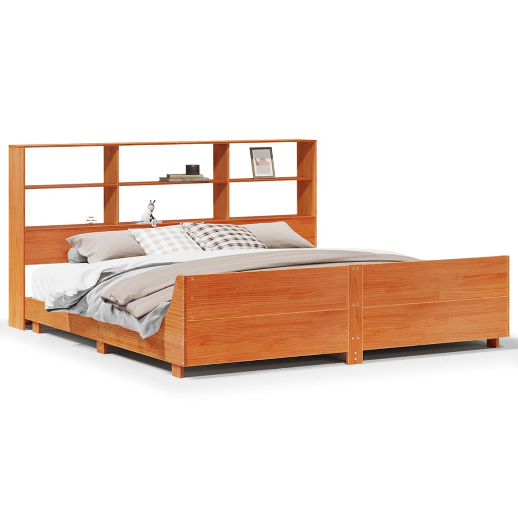 Bedframe zonder matras massief grenenhout wasbruin 200x200 cm is nu te koop bij PeponiXL, paradijselijk wonen!