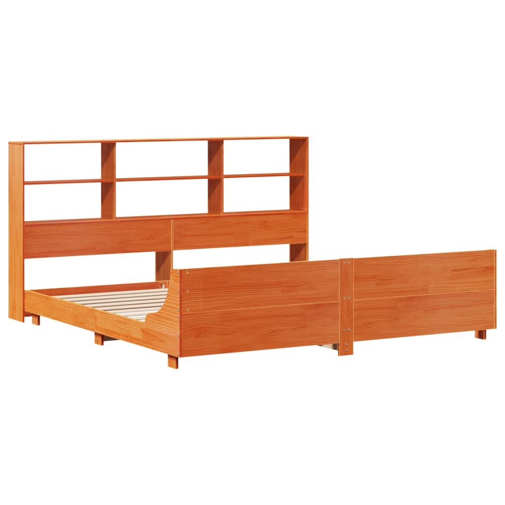 Bedframe zonder matras massief grenenhout wasbruin 200x200 cm is nu te koop bij PeponiXL, paradijselijk wonen!