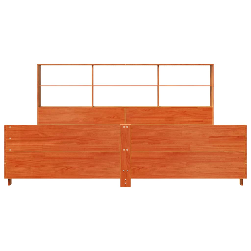Bedframe zonder matras massief grenenhout wasbruin 200x200 cm is nu te koop bij PeponiXL, paradijselijk wonen!