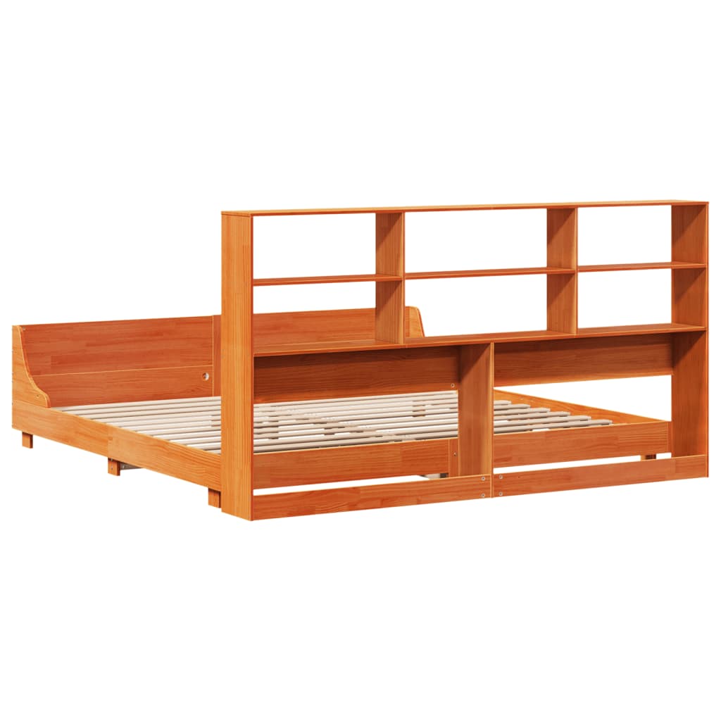Bedframe zonder matras massief grenenhout wasbruin 200x200 cm is nu te koop bij PeponiXL, paradijselijk wonen!