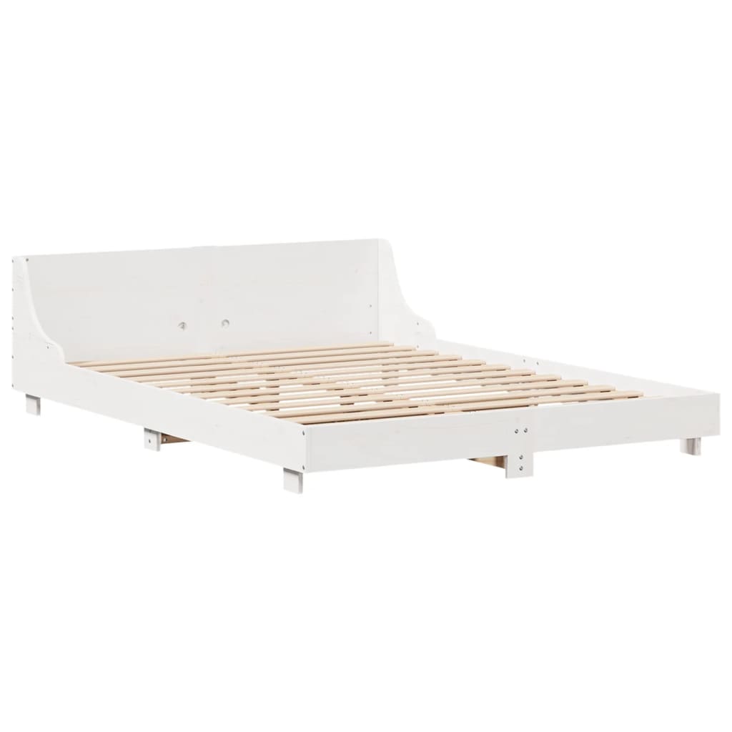 Bedframe zonder matras massief grenenhout wit 140x200 cm is nu te koop bij PeponiXL, paradijselijk wonen!