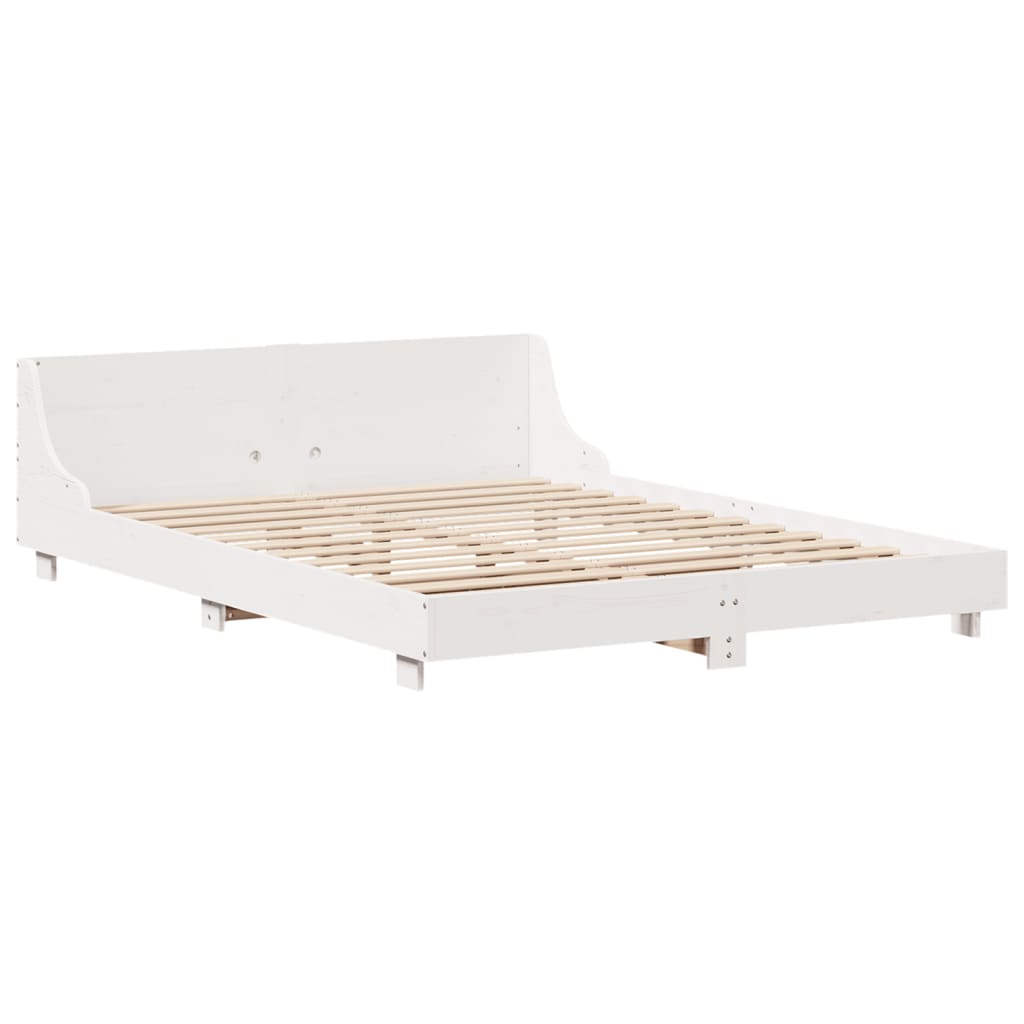 Bedframe zonder matras massief grenenhout wit 120x200 cm is nu te koop bij PeponiXL, paradijselijk wonen!