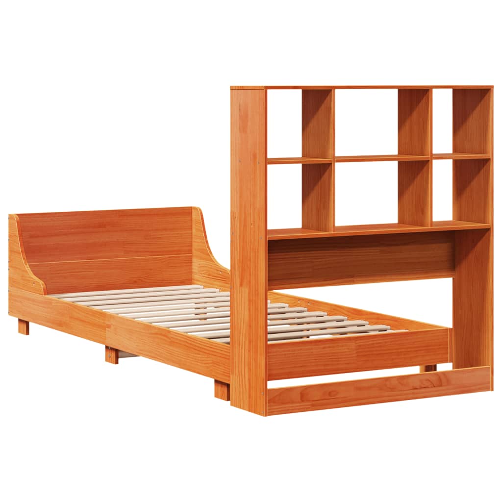 Bedframe zonder matras massief grenenhout wasbruin 100x200 cm is nu te koop bij PeponiXL, paradijselijk wonen!