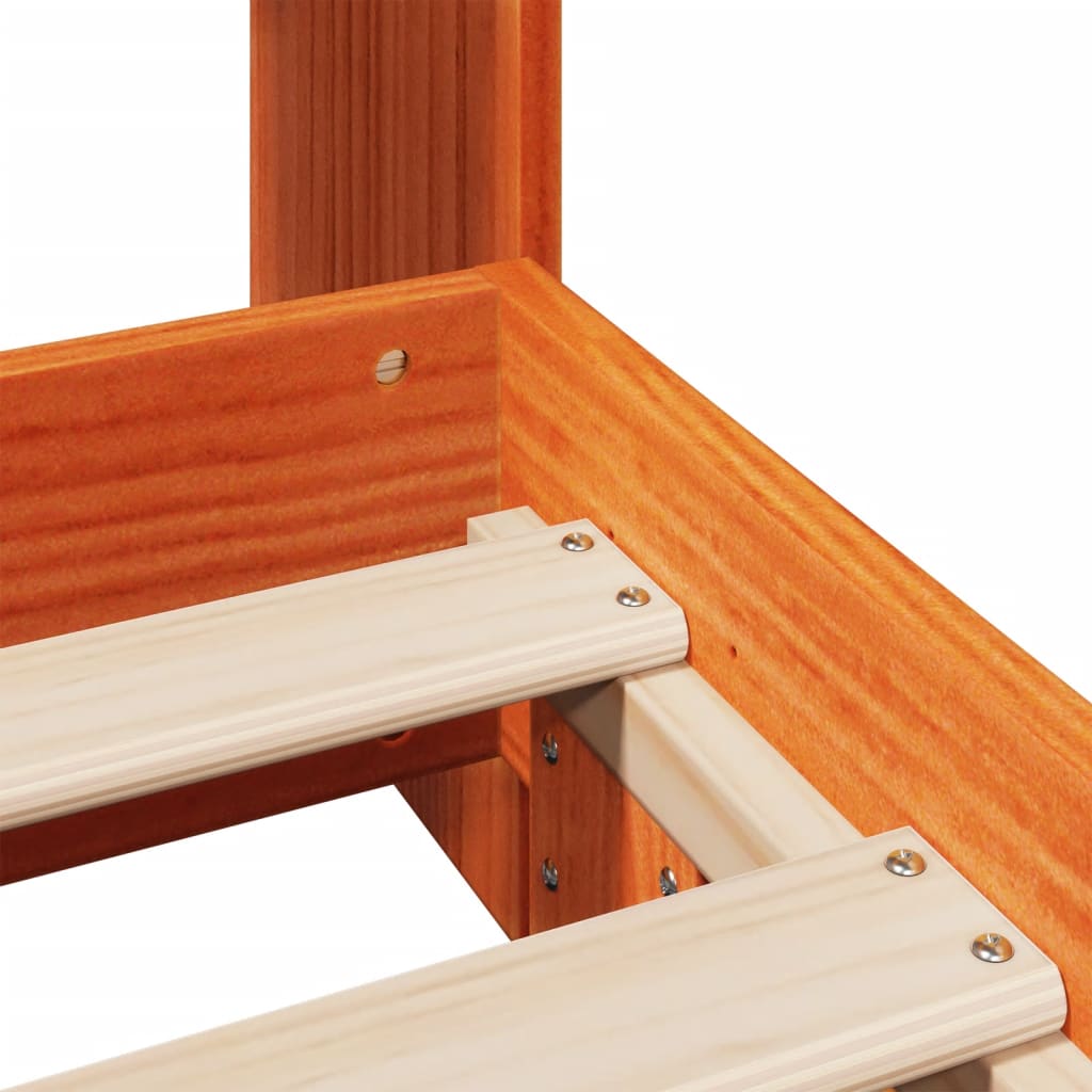 Bedframe zonder matras massief grenenhout wasbruin 100x200 cm is nu te koop bij PeponiXL, paradijselijk wonen!