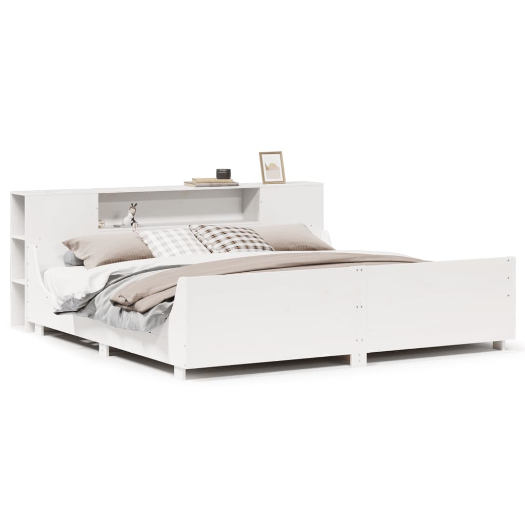 Bedframe zonder matras massief grenenhout wit 200x200 cm is nu te koop bij PeponiXL, paradijselijk wonen!