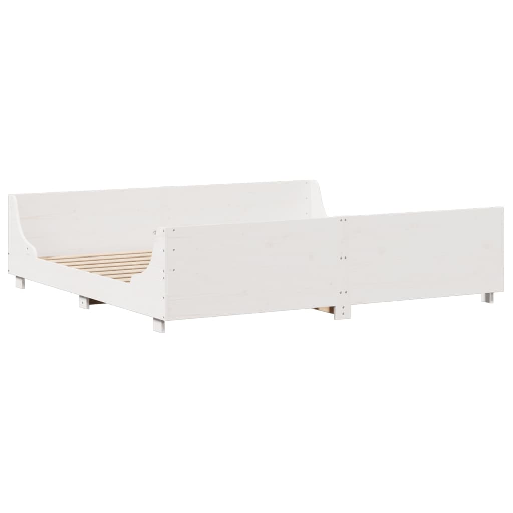 Bedframe zonder matras massief grenenhout wit 200x200 cm is nu te koop bij PeponiXL, paradijselijk wonen!