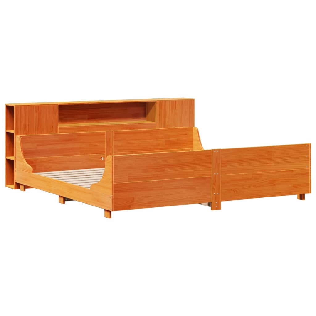 Bedframe zonder matras massief grenenhout wasbruin 200x200 cm is nu te koop bij PeponiXL, paradijselijk wonen!