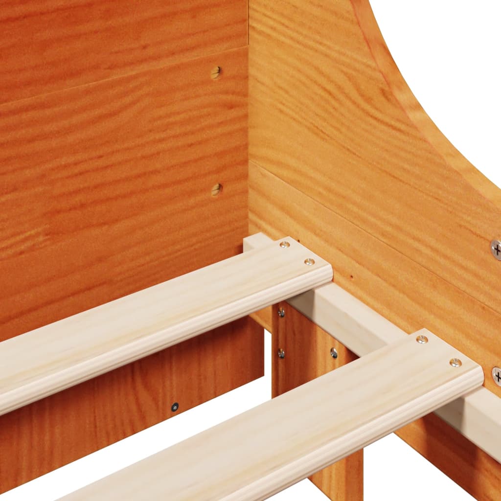 Bedframe zonder matras massief grenenhout wasbruin 200x200 cm is nu te koop bij PeponiXL, paradijselijk wonen!