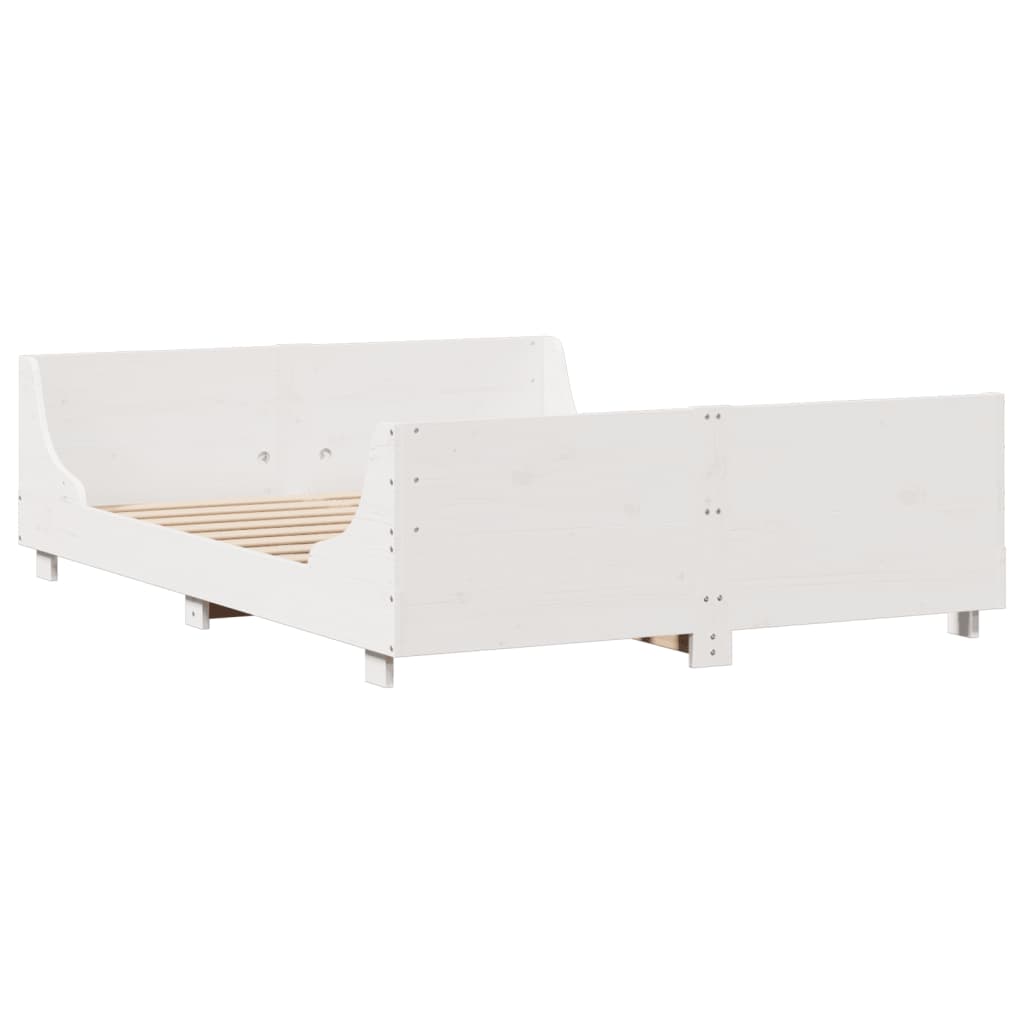 Bedframe zonder matras massief grenenhout wit 160x200 cm is nu te koop bij PeponiXL, paradijselijk wonen!
