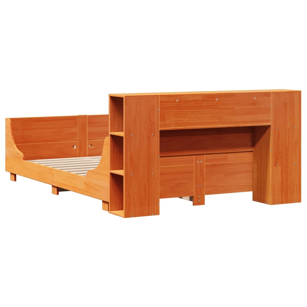 Bedframe zonder matras massief grenenhout wasbruin 140x200 cm is nu te koop bij PeponiXL, paradijselijk wonen!