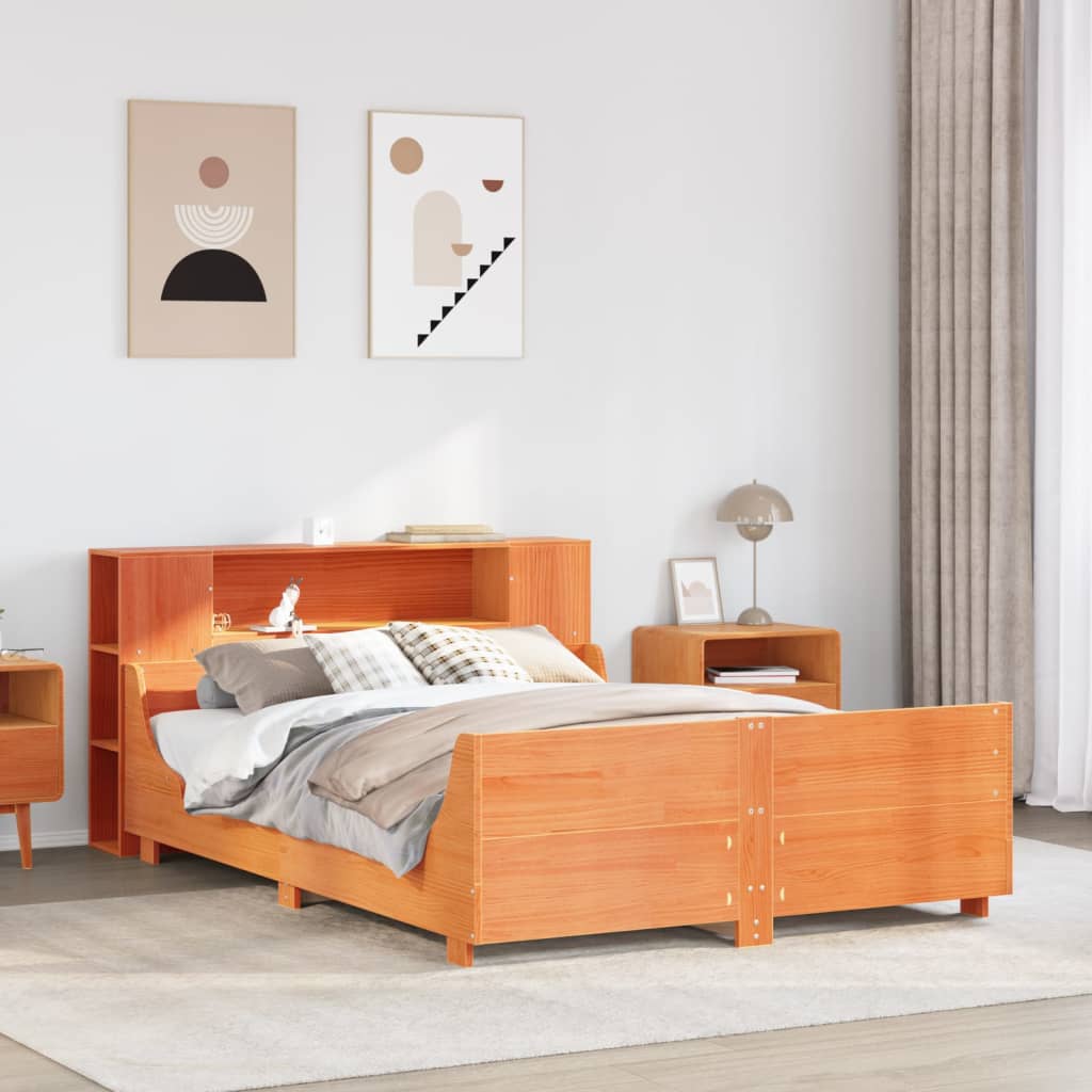 Bedframe zonder matras massief grenenhout wasbruin 140x200 cm is nu te koop bij PeponiXL, paradijselijk wonen!