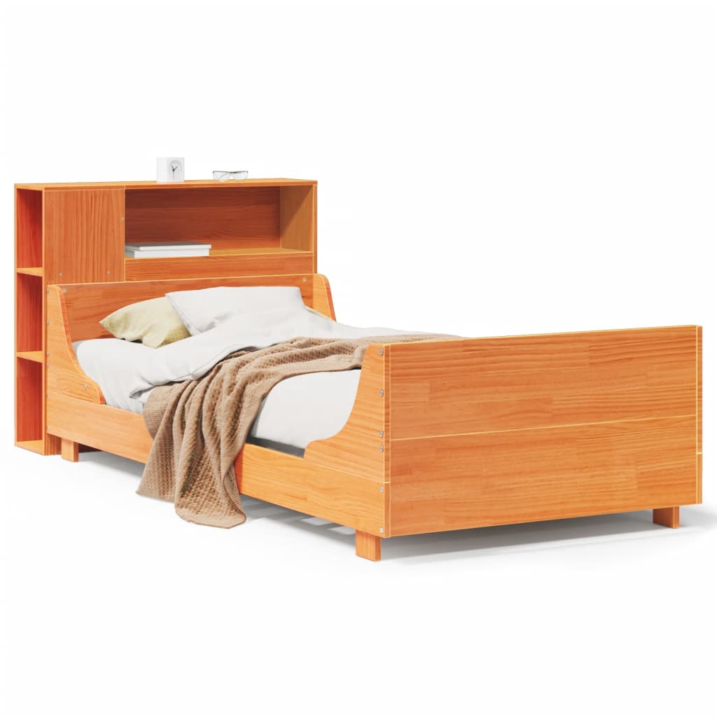 Bedframe zonder matras massief grenenhout wasbruin 100x200 cm is nu te koop bij PeponiXL, paradijselijk wonen!
