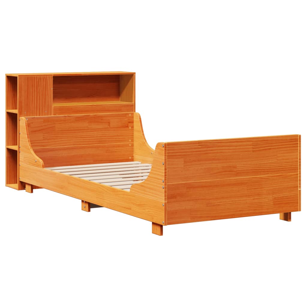 Bedframe zonder matras massief grenenhout wasbruin 100x200 cm is nu te koop bij PeponiXL, paradijselijk wonen!
