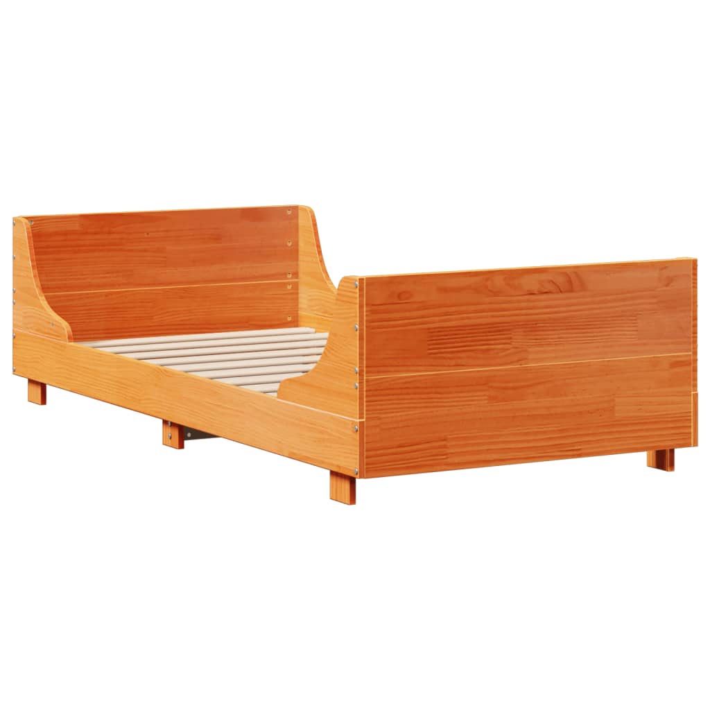 Bedframe zonder matras massief grenenhout wasbruin 100x200 cm is nu te koop bij PeponiXL, paradijselijk wonen!
