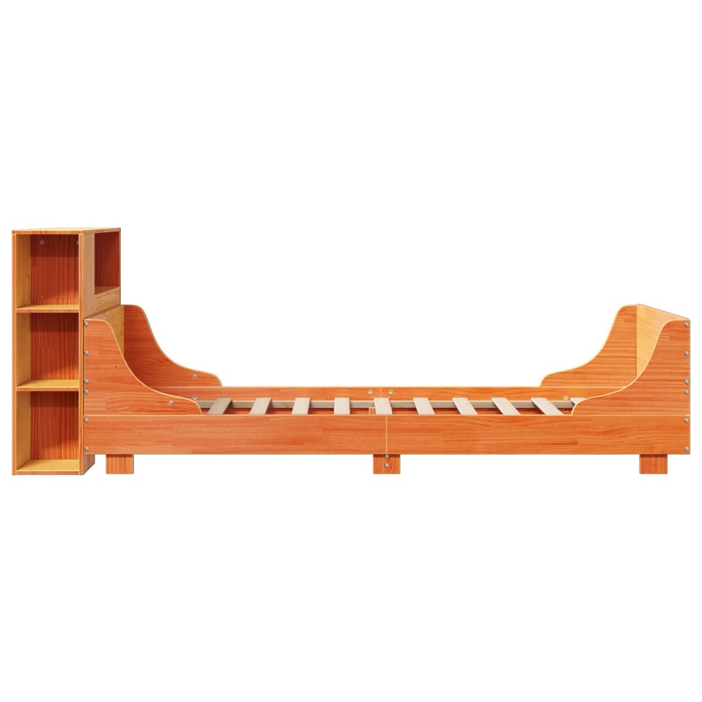Bedframe zonder matras massief grenenhout wasbruin 100x200 cm is nu te koop bij PeponiXL, paradijselijk wonen!