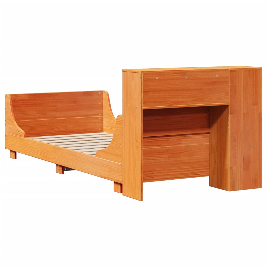 Bedframe zonder matras massief grenenhout wasbruin 100x200 cm is nu te koop bij PeponiXL, paradijselijk wonen!