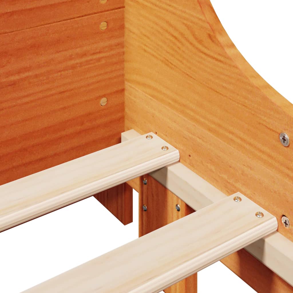 Bedframe zonder matras massief grenenhout wasbruin 100x200 cm is nu te koop bij PeponiXL, paradijselijk wonen!