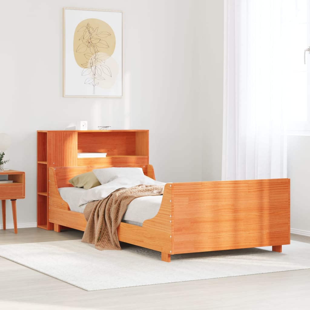 Bedframe zonder matras massief grenenhout wasbruin 100x200 cm is nu te koop bij PeponiXL, paradijselijk wonen!