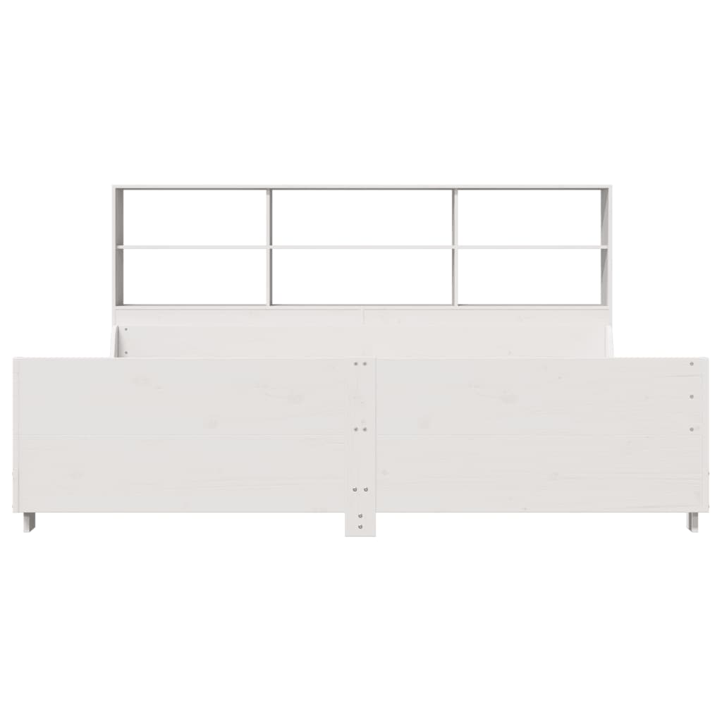 Bed met boekenkast zonder matras massief hout wit 180x200 cm is nu te koop bij PeponiXL, paradijselijk wonen!