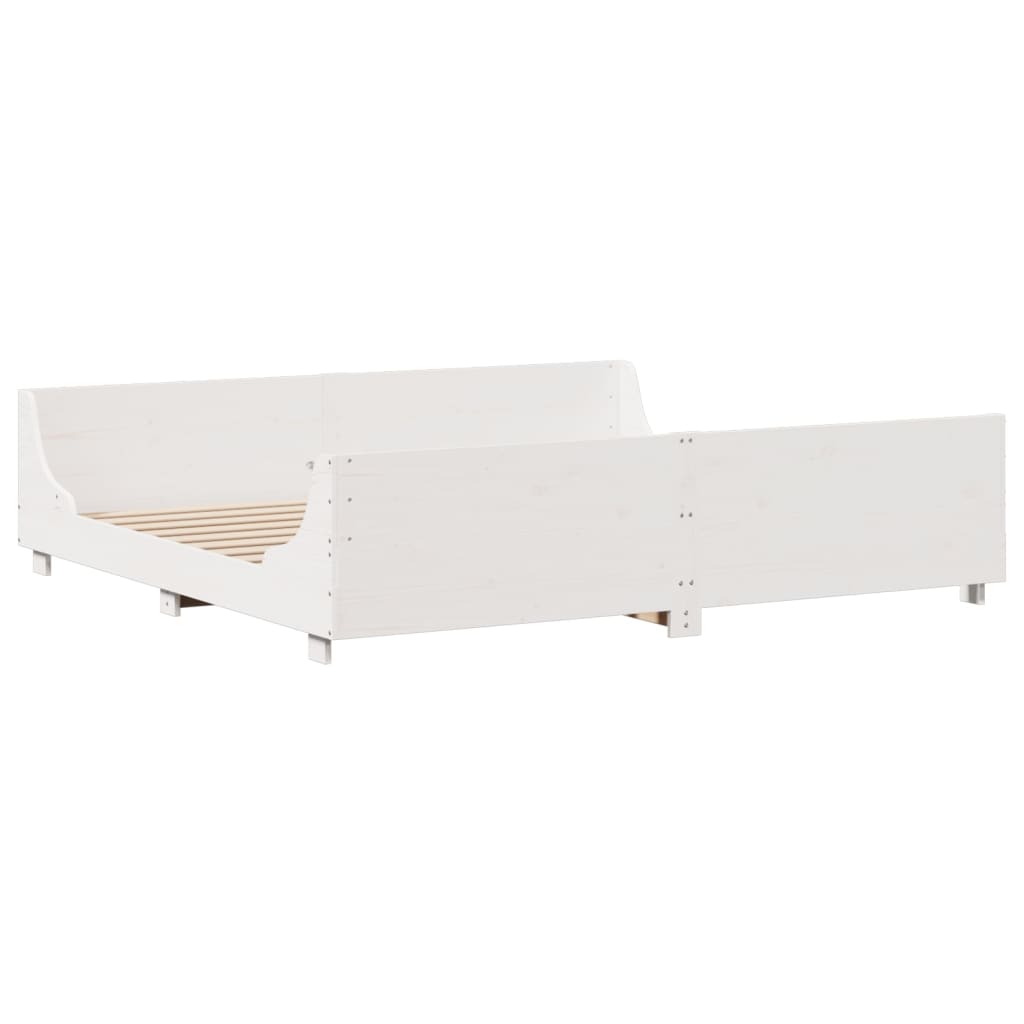 Bed met boekenkast zonder matras massief hout wit 180x200 cm is nu te koop bij PeponiXL, paradijselijk wonen!