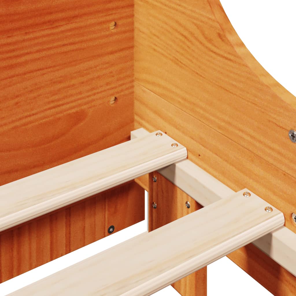 Bed met boekenkast zonder matras hout wasbruin 135x190 cm is nu te koop bij PeponiXL, paradijselijk wonen!