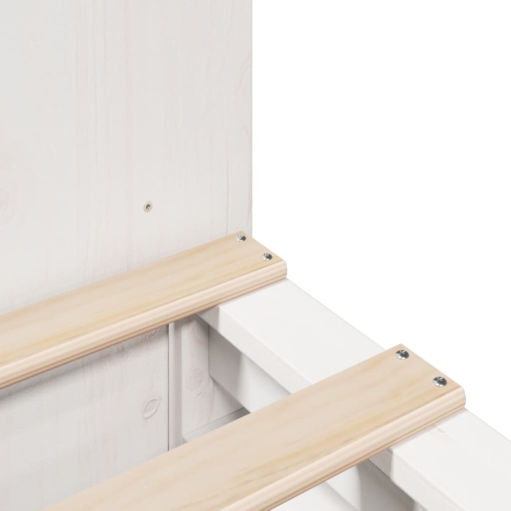 Bed met boekenkast zonder matras massief hout wit 160x200 cm is nu te koop bij PeponiXL, paradijselijk wonen!