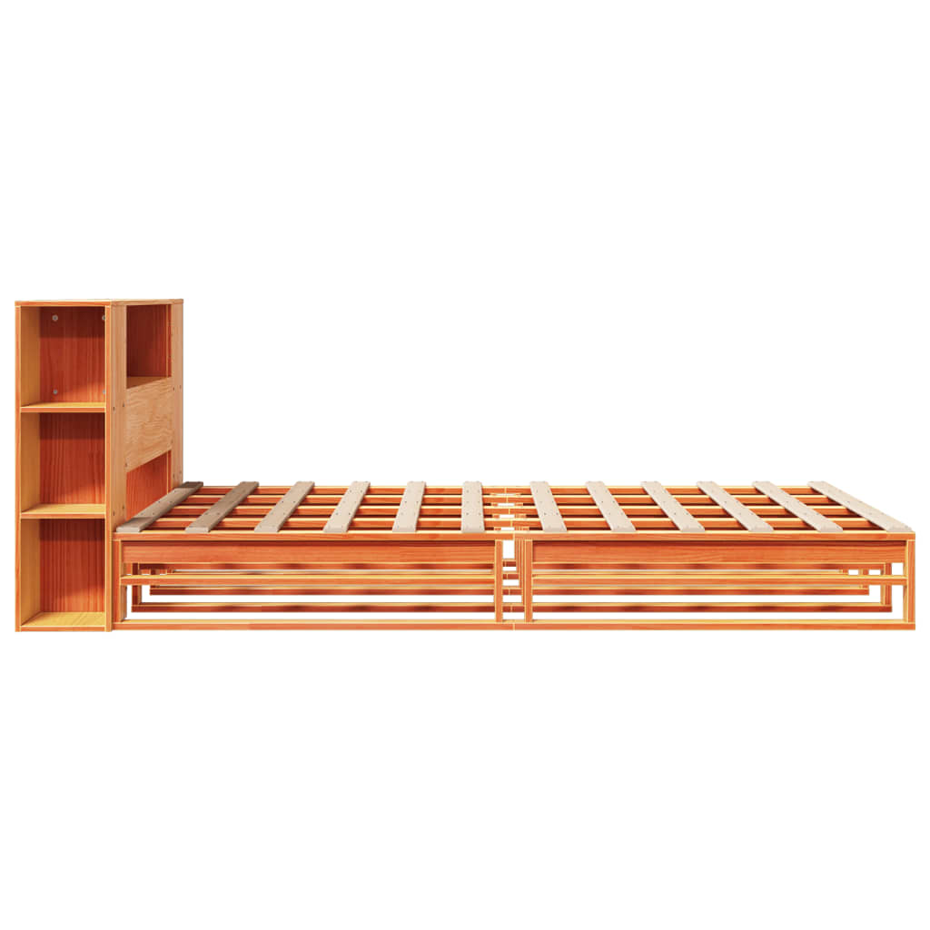 Bed met boekenkast zonder matras hout wasbruin 160x200 cm is nu te koop bij PeponiXL, paradijselijk wonen!