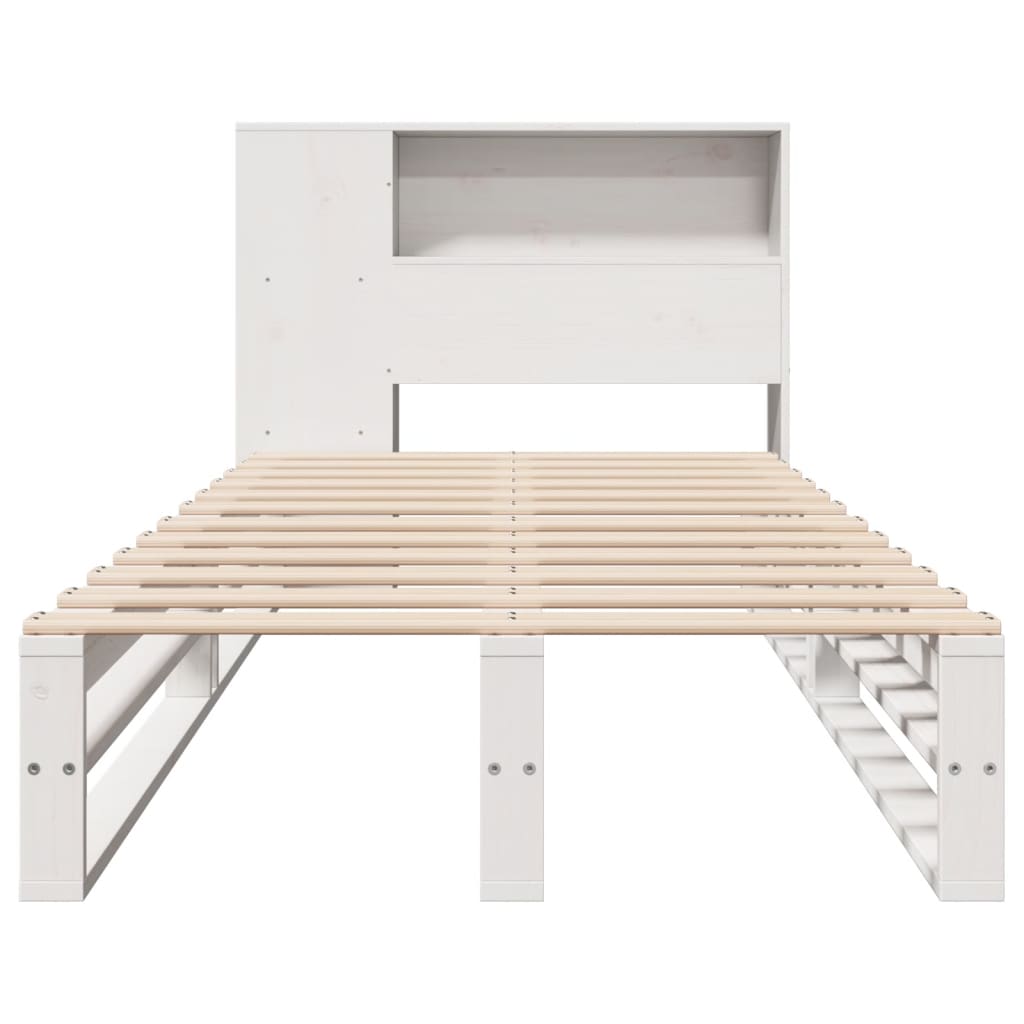 Bed met boekenkast zonder matras massief hout wit 75x190 cm is nu te koop bij PeponiXL, paradijselijk wonen!