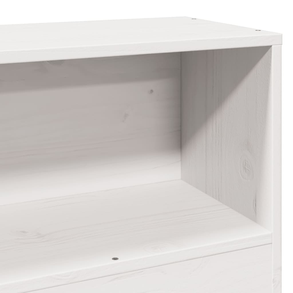 Bed met boekenkast zonder matras massief hout wit 75x190 cm is nu te koop bij PeponiXL, paradijselijk wonen!