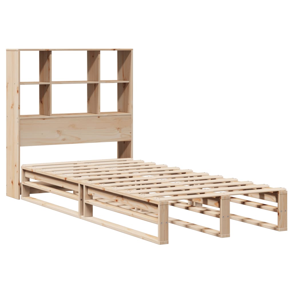 Bed met boekenkast zonder matras massief hout 90x200 cm is nu te koop bij PeponiXL, paradijselijk wonen!