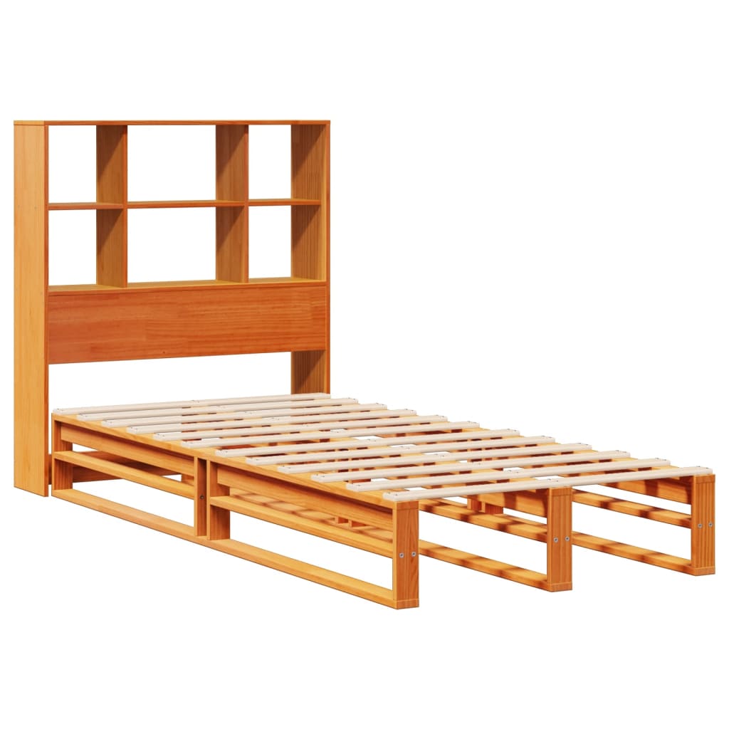 Bed met boekenkast zonder matras hout wasbruin 100x200 cm is nu te koop bij PeponiXL, paradijselijk wonen!