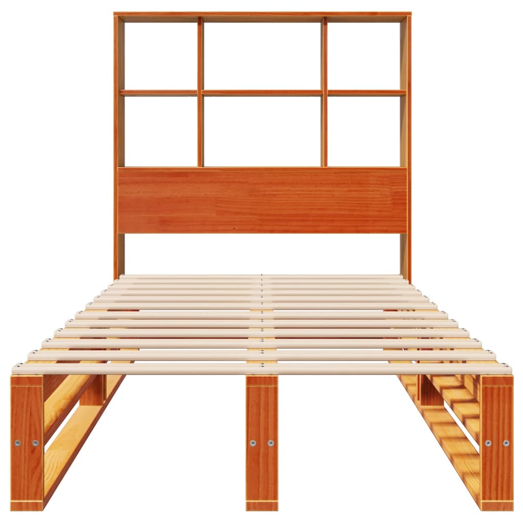 Bed met boekenkast zonder matras hout wasbruin 100x200 cm is nu te koop bij PeponiXL, paradijselijk wonen!