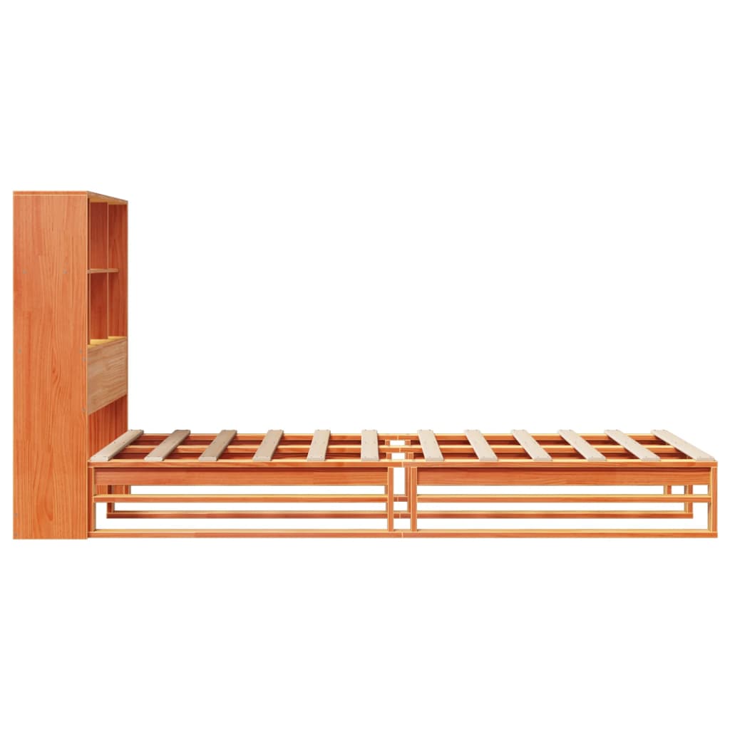 Bed met boekenkast zonder matras hout wasbruin 100x200 cm is nu te koop bij PeponiXL, paradijselijk wonen!