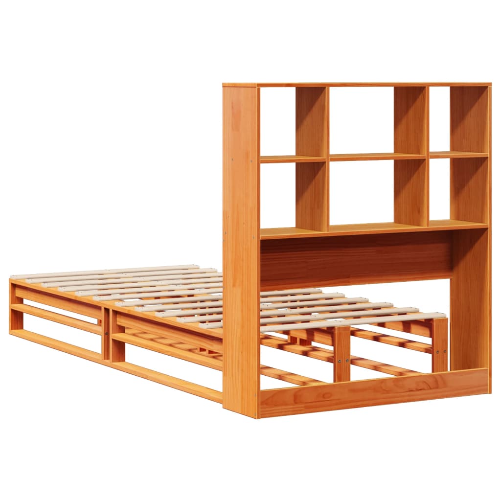 Bed met boekenkast zonder matras hout wasbruin 100x200 cm is nu te koop bij PeponiXL, paradijselijk wonen!