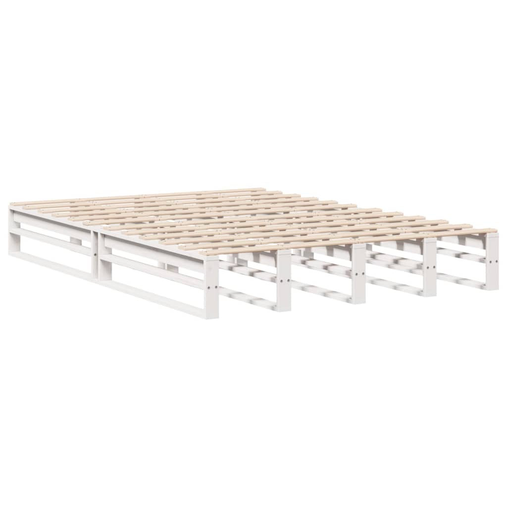 Bed met boekenkast zonder matras massief hout wit 160x200 cm is nu te koop bij PeponiXL, paradijselijk wonen!