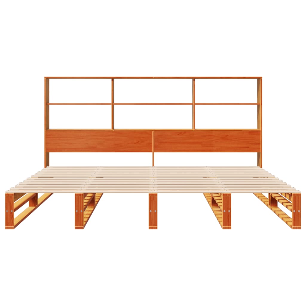Bed met boekenkast zonder matras hout wasbruin 180x200 cm is nu te koop bij PeponiXL, paradijselijk wonen!