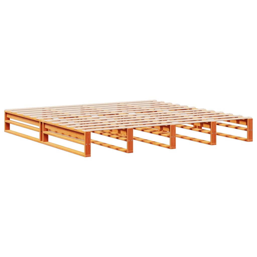 Bed met boekenkast zonder matras hout wasbruin 200x200 cm is nu te koop bij PeponiXL, paradijselijk wonen!