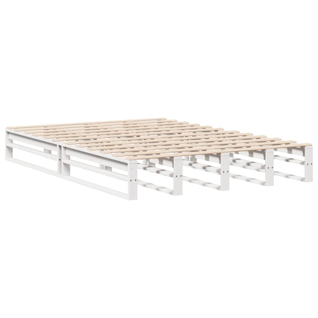 Bed met boekenkast zonder matras massief hout wit 140x190 cm is nu te koop bij PeponiXL, paradijselijk wonen!