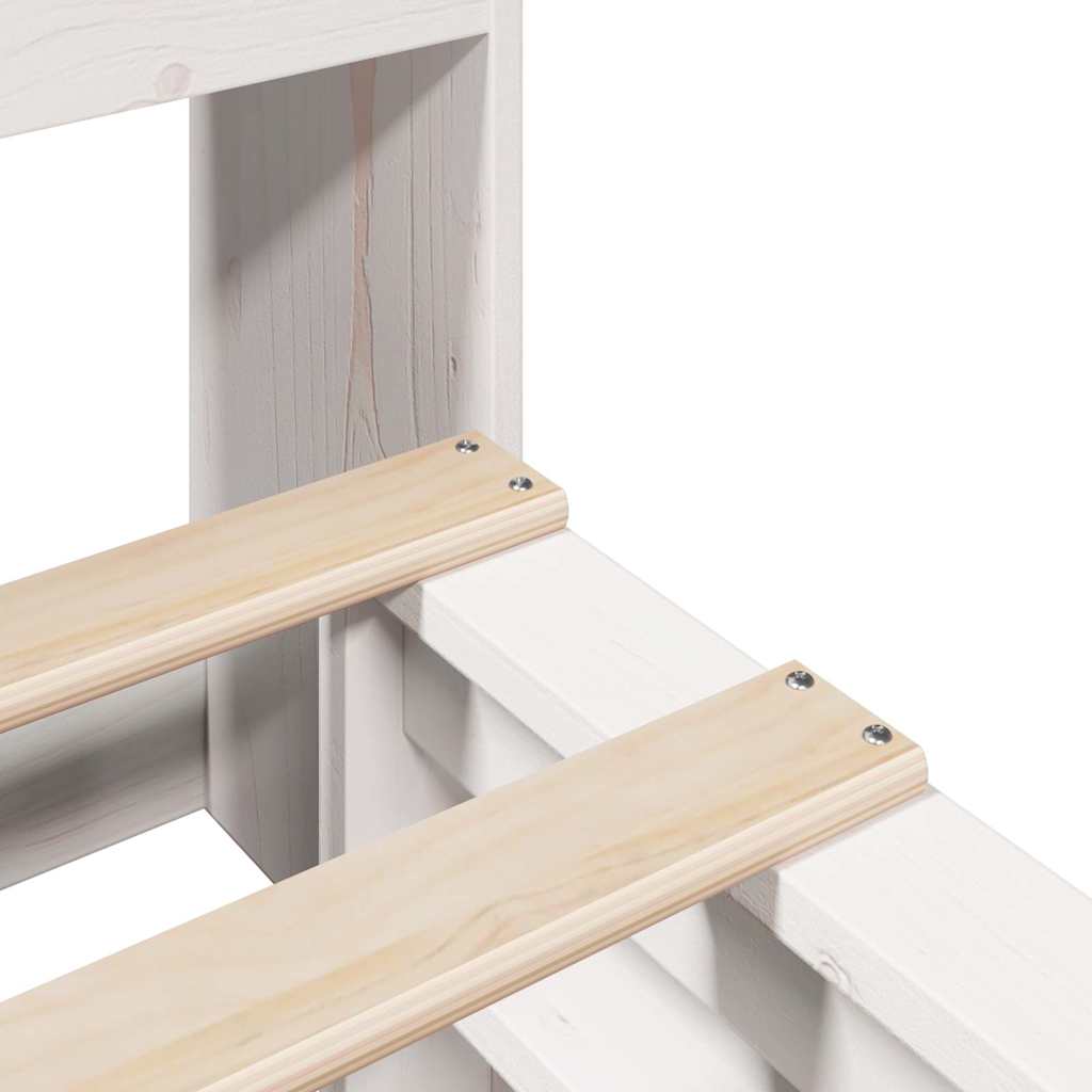 Bed met boekenkast zonder matras massief hout wit 140x190 cm is nu te koop bij PeponiXL, paradijselijk wonen!