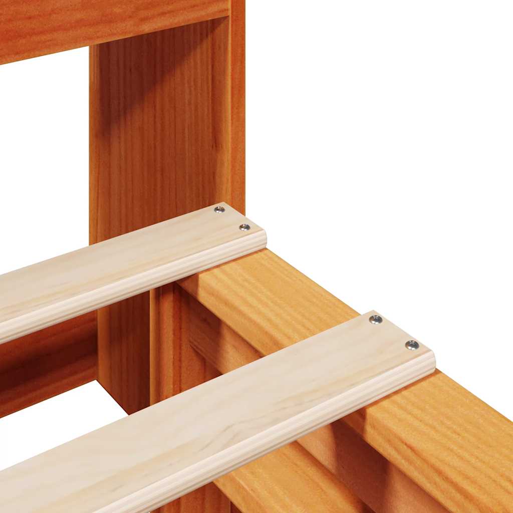 Bed met boekenkast zonder matras hout wasbruin 140x190 cm is nu te koop bij PeponiXL, paradijselijk wonen!