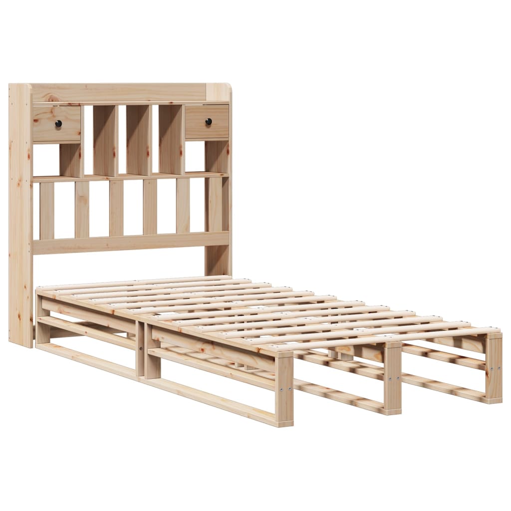 Bed met boekenkast zonder matras massief grenenhout 90x200 cm is nu te koop bij PeponiXL, paradijselijk wonen!