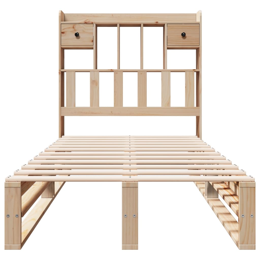 Bed met boekenkast zonder matras massief grenenhout 90x200 cm is nu te koop bij PeponiXL, paradijselijk wonen!