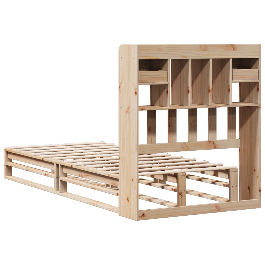 Bed met boekenkast zonder matras massief grenenhout 90x200 cm is nu te koop bij PeponiXL, paradijselijk wonen!
