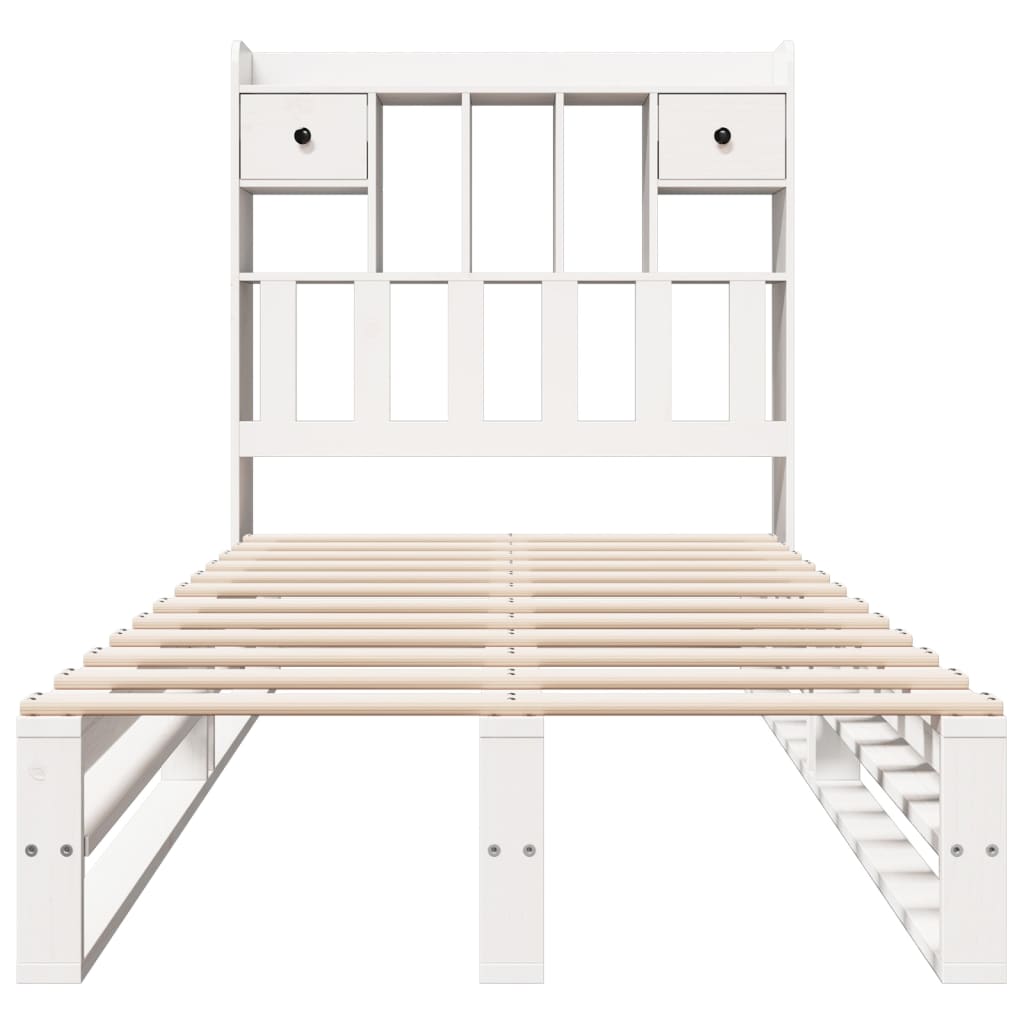 Bed met boekenkast zonder matras grenenhout wit 90x200 cm is nu te koop bij PeponiXL, paradijselijk wonen!