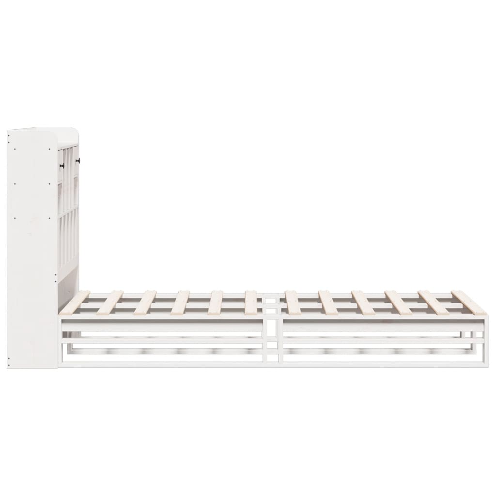 Bed met boekenkast zonder matras grenenhout wit 90x200 cm is nu te koop bij PeponiXL, paradijselijk wonen!