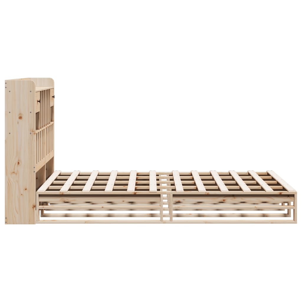 Bed met boekenkast zonder matras massief grenenhout 140x200 cm is nu te koop bij PeponiXL, paradijselijk wonen!