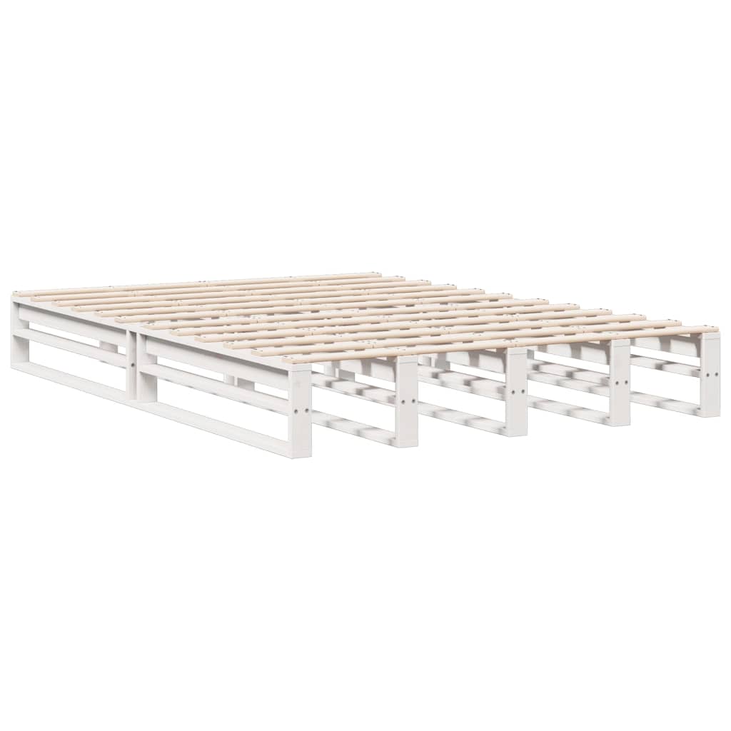 Bed met boekenkast zonder matras grenenhout wit 140x200 cm is nu te koop bij PeponiXL, paradijselijk wonen!
