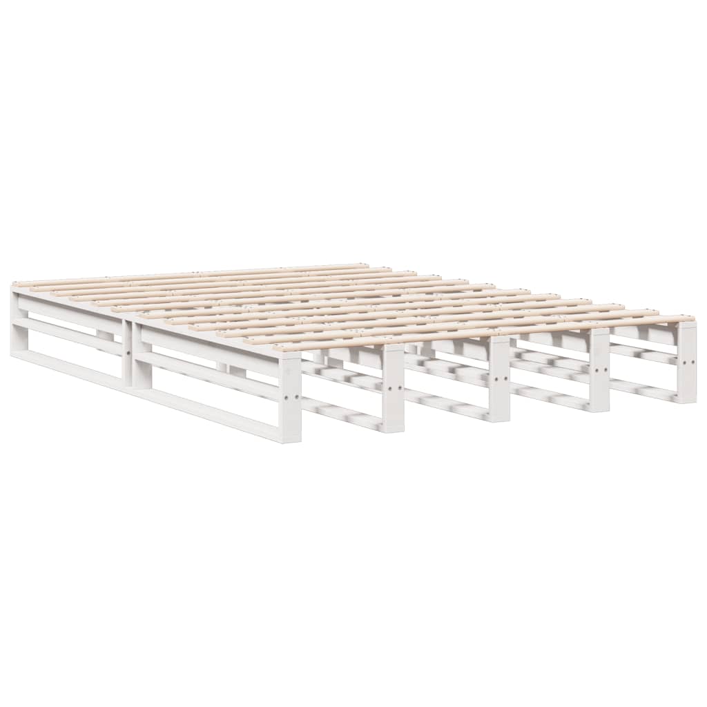 Bed met boekenkast zonder matras grenenhout wit 150x200 cm is nu te koop bij PeponiXL, paradijselijk wonen!