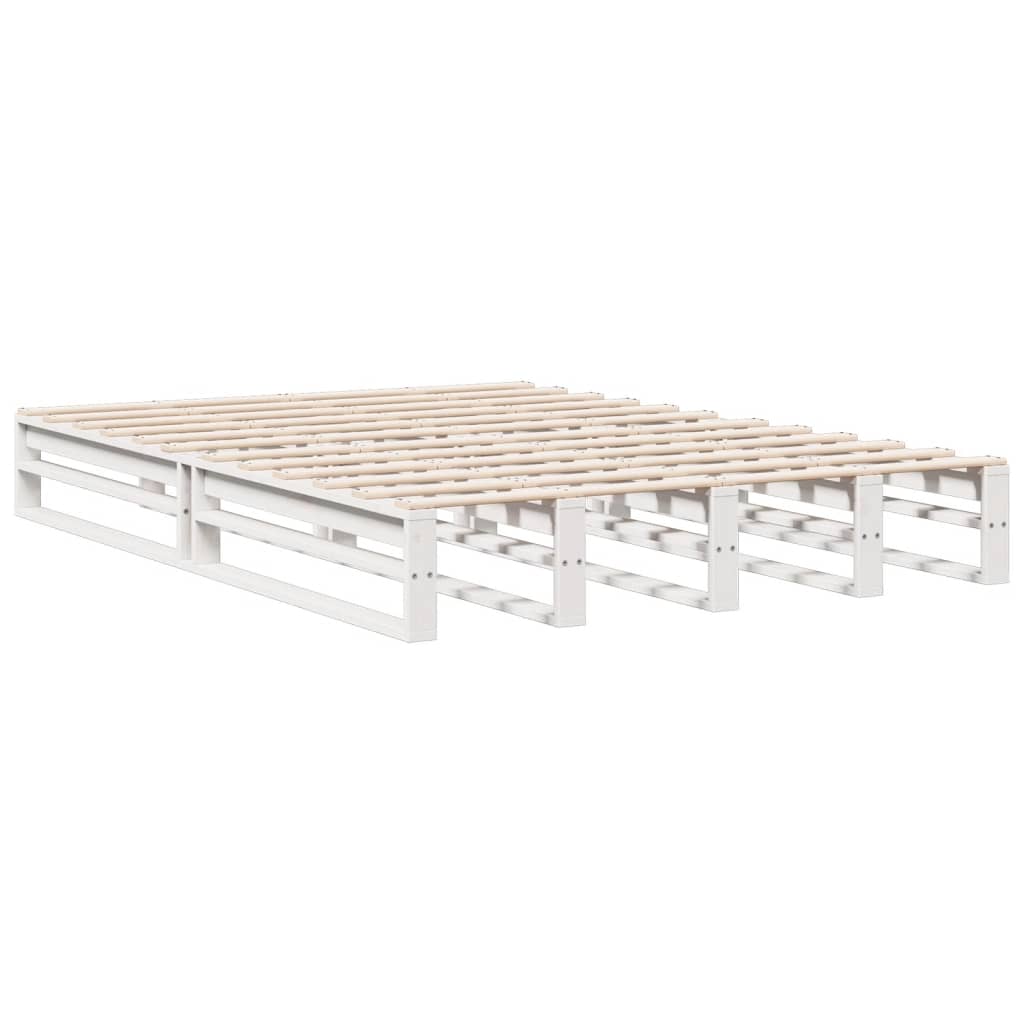 Bed met boekenkast zonder matras grenenhout wit 160x200 cm is nu te koop bij PeponiXL, paradijselijk wonen!