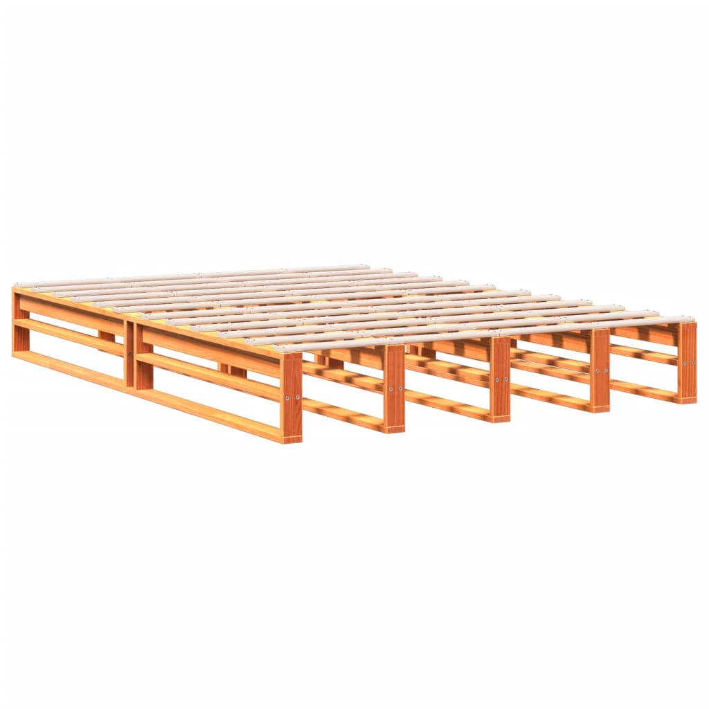 Bed met boekenkast zonder matras grenenhout wasbruin 160x200 cm is nu te koop bij PeponiXL, paradijselijk wonen!